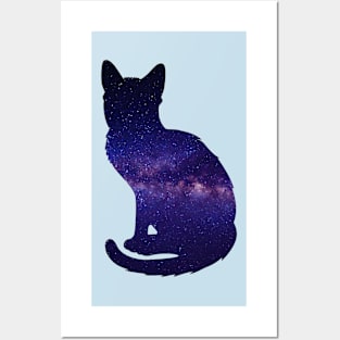 Galaxy Cat Silhouette Posters and Art